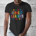 I Build Leaders Bricks Building Blocks Teacher Brick Builder Men's V-Neck T-Shirt, funny design