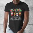 All Is Calm Xmas Kindergarten Christmas Season Teacher Men's V-Neck T-Shirt, funny design