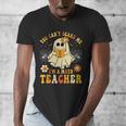 You Can't Scare Me I'm A Math Teacher Halloween Ghost Men's V-Neck T-Shirt, funny design