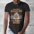You Can't Scare Me I Teach Music Retro Teacher Halloween Men's V-Neck T-Shirt, funny design