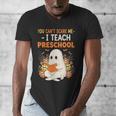 You Cant Scare Me I Teach Preschool Halloween Teacher Men's V-Neck T-Shirt, funny design