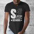 Christian Teacher S Is For Sunday School Essentials Men's V-Neck T-Shirt, funny design