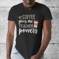 Coffee Gives Me Teacher Powers Teacher Men's V-Neck T-Shirt, funny design Coffee Gives Me Teacher Powers Teacher Men's V-Neck T-Shirt, funny design