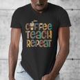 Coffee Teach Repeat Leopard Print Back To School Teachers Men's V-Neck T-Shirt, funny design Coffee Teach Repeat Leopard Print Back To School Teachers Men's V-Neck T-Shirt, funny design