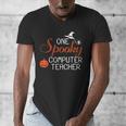 Computer Teacher Halloween Spooky Men Women Kids Men's V-Neck T-Shirt, funny design Computer Teacher Halloween Spooky Men Women Kids Men's V-Neck T-Shirt, funny design