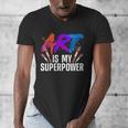 Cool Art For Men Women Art Teacher Artist Painter Superpower Men's V-Neck T-Shirt, funny design