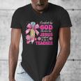 Created By God Called To Teacher Jesus Christian Teacher Men's V-Neck T-Shirt, funny design