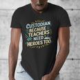 Custodian Because Teachers Need Heroes Too School Janitor Men's V-Neck T-Shirt, funny design Custodian Because Teachers Need Heroes Too School Janitor Men's V-Neck T-Shirt, funny design
