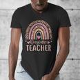 Cute Daycare Teacher Rainbow Leopard Print Childcare Worker Men's V-Neck T-Shirt, funny design Cute Daycare Teacher Rainbow Leopard Print Childcare Worker Men's V-Neck T-Shirt, funny design