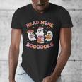 Cute Ghost Book Read More Books Teachers Halloween Men's V-Neck T-Shirt, funny design