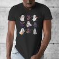 Cute Ghost Cat Playing Musical Halloween Music Teacher Men's V-Neck T-Shirt, funny design Cute Ghost Cat Playing Musical Halloween Music Teacher Men's V-Neck T-Shirt, funny design