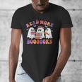 Cute Ghost Read More Books Lover Teacher Halloween Costume Men's V-Neck T-Shirt, funny design