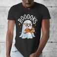Cute Ghost Reading Book Librarian Teacher Halloween Costume Men's V-Neck T-Shirt, funny design