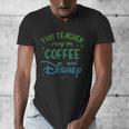 Disney This Teacher Runs On Coffee And Disney Gradient Logo Men's V-Neck T-Shirt, funny design Disney This Teacher Runs On Coffee And Disney Gradient Logo Men's V-Neck T-Shirt, funny design