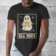 All Done Sign Language Ghost Speech Pathology Teacher Men's V-Neck T-Shirt, funny design