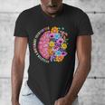 Dyslexia Different Perspective Reading Brain Floral Teacher Men's V-Neck T-Shirt, funny design Dyslexia Different Perspective Reading Brain Floral Teacher Men's V-Neck T-Shirt, funny design