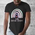 Early Headstart Cute Retro Rainbow Teachers Men's V-Neck T-Shirt, funny design Early Headstart Cute Retro Rainbow Teachers Men's V-Neck T-Shirt, funny design