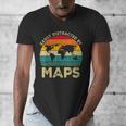 Easily Distracted By Maps Geography Teacher Men's V-Neck T-Shirt, funny design Easily Distracted By Maps Geography Teacher Men's V-Neck T-Shirt, funny design