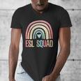 ESL Squad Teacher Crew Team Back To School English Rainbow Men's V-Neck T-Shirt, Esl Teacher Gifts, English Teacher Gifts, funny design ESL Squad Teacher Crew Team Back To School English Rainbow Men's V-Neck T-Shirt, Esl Teacher Gifts, English Teacher Gifts, funny design