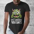 Eye Survived 100 Days Of School Monster Lover Teacher Kids Men's V-Neck T-Shirt, funny design Eye Survived 100 Days Of School Monster Lover Teacher Kids Men's V-Neck T-Shirt, funny design