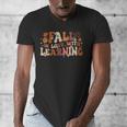 Fall In Love With Learning Autum Thanksgiving Teacher Kids Men's V-Neck T-Shirt, funny design