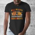 Fall In Love With Learning Autumn Pumpkin Fall Teacher Kids Men's V-Neck T-Shirt, funny design Fall In Love With Learning Autumn Pumpkin Fall Teacher Kids Men's V-Neck T-Shirt, funny design