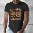 Fall In Love With Learning Retro Autumn Thanksgiving Teacher Men's V-Neck T-Shirt, funny design Fall In Love With Learning Retro Autumn Thanksgiving Teacher Men's V-Neck T-Shirt, funny design