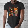 Fall In Love With Reading Autumn Thanksgiving Shirt Teacher Men's V-Neck T-Shirt, funny design Fall In Love With Reading Autumn Thanksgiving Shirt Teacher Men's V-Neck T-Shirt, funny design