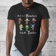 My Favorite Monsters Call Me Teacher Thank Mummy Vampire Bat Men's V-Neck T-Shirt, funny design My Favorite Monsters Call Me Teacher Thank Mummy Vampire Bat Men's V-Neck T-Shirt, funny design