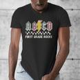 First Grade Rocks Teachers Back To School ABCD Rock Students Men's V-Neck T-Shirt, First Grade Teacher Gifts, funny design First Grade Rocks Teachers Back To School ABCD Rock Students Men's V-Neck T-Shirt, First Grade Teacher Gifts, funny design