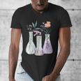 Flowers Test Tube Chemistry Student Science Teacher Women Men's V-Neck T-Shirt, Science Teacher Gifts, funny design