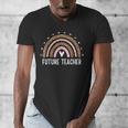 Future Teacher Kids Youth Girls Leopard Rainbow Women Men's V-Neck T-Shirt, Future Teacher Gifts, funny design