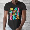 In My Glowing Teacher Era Groovy Colorful Bright Men's V-Neck T-Shirt, Groovy Teacher Gifts, funny design