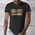 Groovy Substitute Teacher Retro Teacher Back To School Men's V-Neck T-Shirt, Groovy Teacher Gifts, funny design Groovy Substitute Teacher Retro Teacher Back To School Men's V-Neck T-Shirt, Groovy Teacher Gifts, funny design