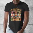 Groovy Thanksgiving With My Gnomie Women Teacher Fall Gnome Men's V-Neck T-Shirt, Groovy Teacher Gifts, funny design