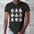 Halloween Ghost Speech Therapy SLP Fall Teacher Tee Men's V-Neck T-Shirt, funny design Halloween Ghost Speech Therapy SLP Fall Teacher Tee Men's V-Neck T-Shirt, funny design
