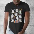 Halloween Math Teacher Ghost Math Teacher Spooky Halloween Men's V-Neck T-Shirt, funny design