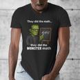 Halloween Monster Math Pun Teacher Humor Men's V-Neck T-Shirt, funny design