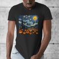 Halloween Pumpkin Starry Night Van Gogh Art Teacher Men's V-Neck T-Shirt, funny design Halloween Pumpkin Starry Night Van Gogh Art Teacher Men's V-Neck T-Shirt, funny design