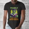 Halloween Teacher Librarian Frankenstein Reading Books Men's V-Neck T-Shirt, funny design Halloween Teacher Librarian Frankenstein Reading Books Men's V-Neck T-Shirt, funny design