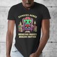 Halloween Teacher Zombie Reading Is Good For Brains Men's V-Neck T-Shirt, funny design Halloween Teacher Zombie Reading Is Good For Brains Men's V-Neck T-Shirt, funny design