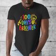 Happy 100th Day Of School 100 Days Brighter Girls Teacher Men's V-Neck T-Shirt, funny design Happy 100th Day Of School 100 Days Brighter Girls Teacher Men's V-Neck T-Shirt, funny design