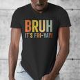 Happy Friyay Teacher Shirt Cute Teacher Fashion Bruh Fri-Yay Men's V-Neck T-Shirt, funny design