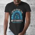 Happy Teacher I Wear Blue For My Students Autism Awareness Men's V-Neck T-Shirt, funny design