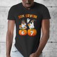 Haunted By 67 Boo Ghost Pumpkin Halloween Teacher Men's V-Neck T-Shirt, funny design