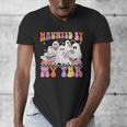 Haunted By My TBR Cute Ghosts Book Reading Teacher Halloween Men's V-Neck T-Shirt, funny design