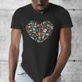 Heart Shape Art Teacher And Painting Sketching Artist Men's V-Neck T-Shirt, funny design