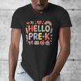Hello Pre-K Back To School Teacher Student Fun Graphic Tee Men's V-Neck T-Shirt, funny design