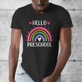 Hello Preschool Teacher Student Girls Rainbow Back To School Men's V-Neck T-Shirt, funny design Hello Preschool Teacher Student Girls Rainbow Back To School Men's V-Neck T-Shirt, funny design