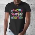 Helping Little Minds Grow Teacher Life Back To School Men's V-Neck T-Shirt, funny design Helping Little Minds Grow Teacher Life Back To School Men's V-Neck T-Shirt, funny design